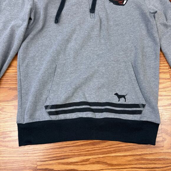 VS Pink OSU Oregon State Beavers Sequin Bling Half-Zip Gray Hoodie Sz XS - Picture 2 of 9